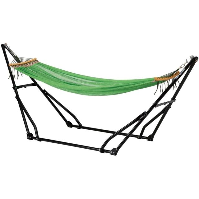 キャプテンスタッグ UD-2019 スチールポール 3WAYハンモックセット グリーン・ブルー JANコード 4560464291889