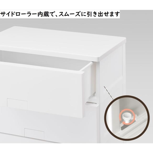 天馬 フィッツチェスト フルフラット 6504 完成品チェスト 4段 ホワイト【幅65×奥行41×高さ85cm】JANコード 4904746147455