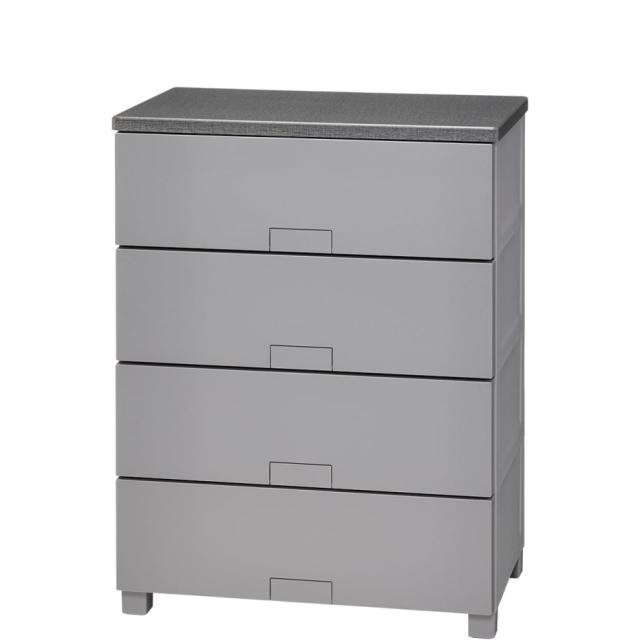 天馬 フィッツチェスト フルフラット 6504 完成品チェスト 4段 グレー【幅65×奥行41×高さ85cm】JANコード 4904746147462