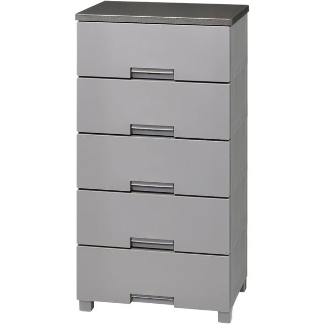 天馬 フィッツチェスト 5505 完成品チェスト 5段 グレー 【幅55×奥行41×高さ105cm】 JANコード 4904746160515