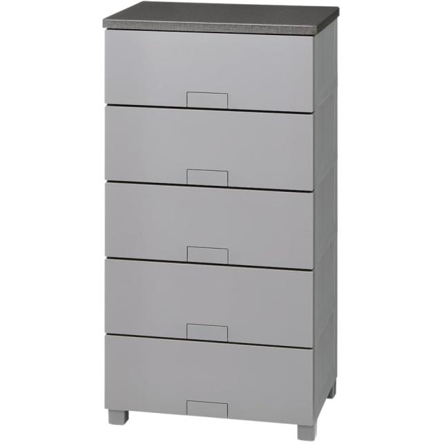 天馬 フィッツチェスト フルフラット 5505 完成品チェスト 5段 グレー 【幅55×奥行41×高さ105cm】 JANコード 4904746160638