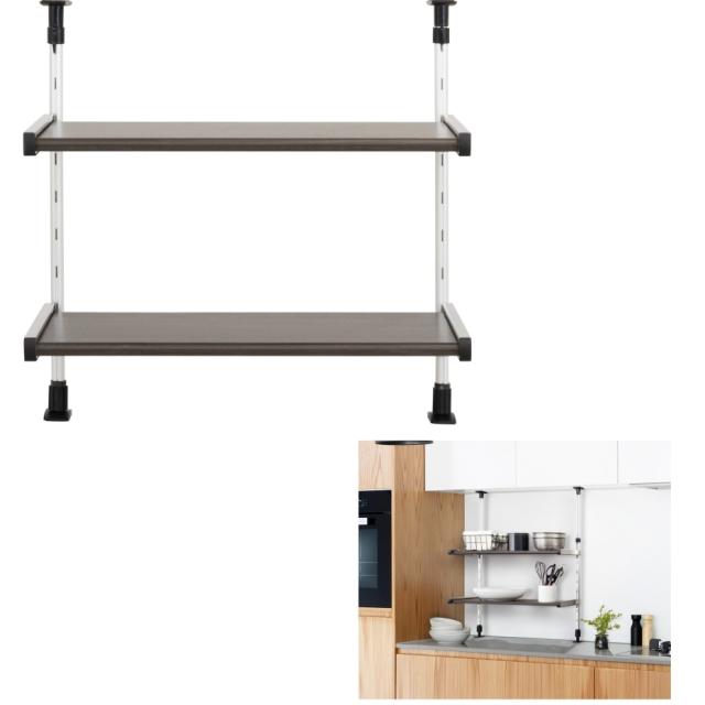 田窪工業所 モクメタルつっぱり棚 2段 MTP2-55 (幅55.6×奥行26×高さ55〜90cm) JANコード 4904780228288