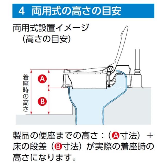 アロン化成 サニタリエースHG両用式 簡易設置トイレ アイボリー JANコード 4970210368053_9