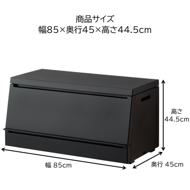 リス SOLOW 出し入れがスムーズな屋外ストッカー 120L GSLW038 ブラック 宅配ボックス ダストボックス 物置き （幅85×奥行45×高さ44.5cm） JANコード 4971881187943_1