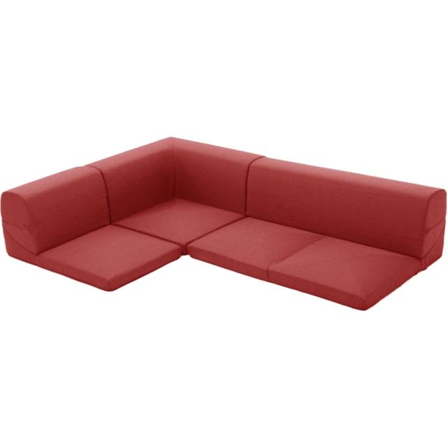 セルタン ローソファ IMONIA 3点セット ダリアン生地 A573b-563RED ダリアンレッド 和楽のIMONIA 1人掛け 2人掛け コーナーソファー 日本製 （代引き不可・配達時間指定不可・日祝日配達不可） JANコード 4982323233166