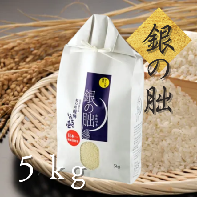 貨物輸送込み 岐阜県 人並み外れた作りだす米 銀の朏 上げ米 5ｋｇ（まん丸屋）