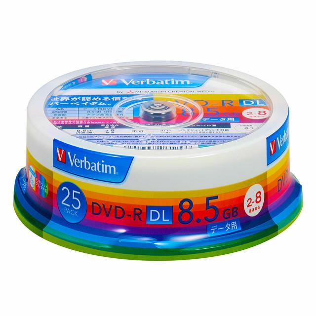 【記録メディア】 Verbatim(バーベイタム) DVD-R DL データ用 8.5GB 2-8倍速 ワイドホワイトレーベル 【250枚(25枚×10個)スピンドルケース】 (DHR85HP25V1 10個セット) 【】 【KSW】_2
