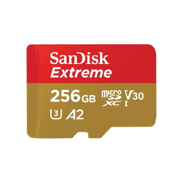 SanDisk Extreme microSDXC 256GB UHS-I U3 V30 Class10 A2 (SDSQXAV-256G-GN6MN)