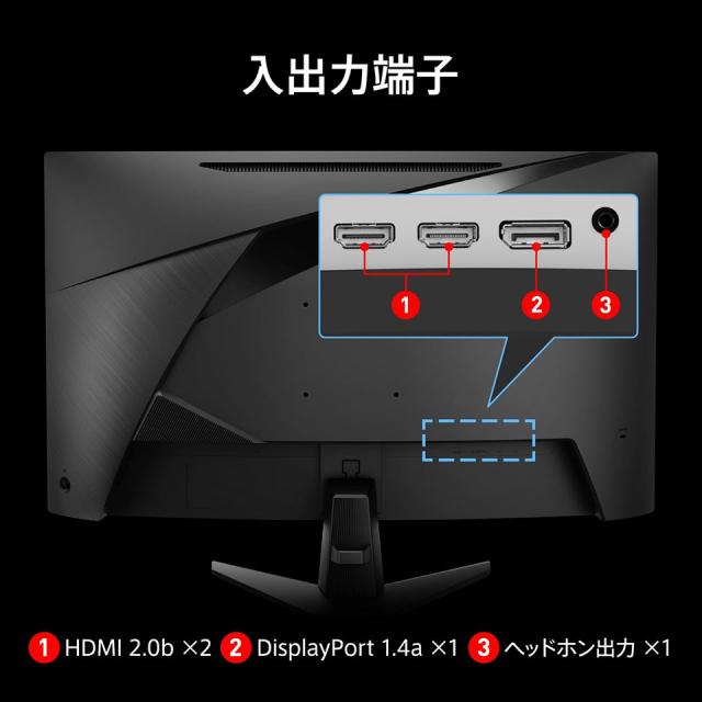 MSI (MAG-32C6X) 32インチ 250Hz FHD 湾曲ゲーミングモニター (湾曲1500R /1920 x 1080 (250Hz) /HDMI2.0b /Displayport1.4a) (お取り寄せ)_8