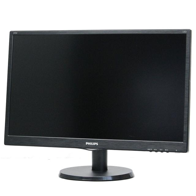 【中古】PHILIPS 243V5QHABA/11 23.6インチLCD (BK)  モニター /23.6インチ 1920 x 1080 (Full HD) /入力端子 VGA/DVI - D/HDMI