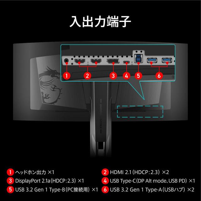 【お取り寄せ】MSI [MPG 341CQR QD-OLED X36] 34インチ 360Hz ウルトラワイドUWQHD QD-OLED ゲーミングモニター [3440 x 1440 (360Hz) /HDMI2.1 /Displayport2.1a /USB Type-C]_8