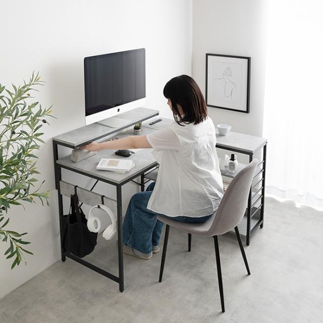 ★国内メーカー保証付★ 人気商品！ L字デスク USB 2口コンセント デスク モニター台 ラック 左右組み換え可能 幅120cm メーカー直送 送料無料