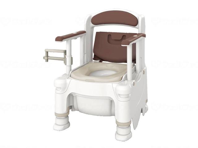 ポータブルトイレＦＸ−３０Ｓ　らくゾウくん　側方ガードナシ　アースブラウン　ソフト