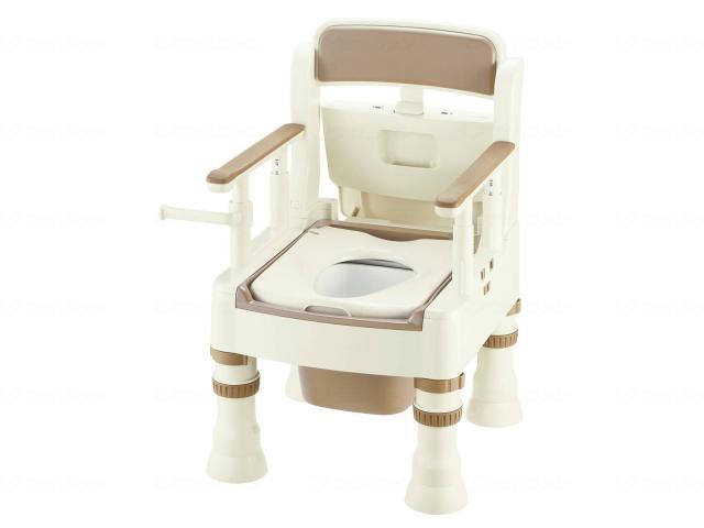 ポータブルトイレきらくＭＳ型（標準便座）　アイボリー　−