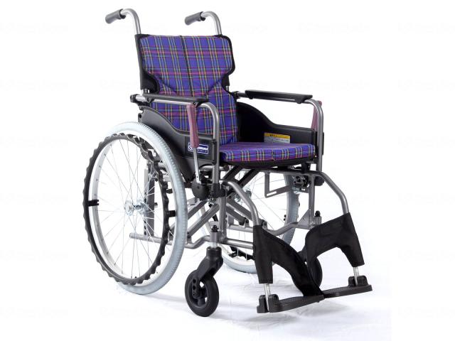 ﾓﾀﾞﾝAstyle 背固定自走用 KMD-A22-40S-H 紫ﾁｪｯｸ(A11) 座幅40-前座45cm