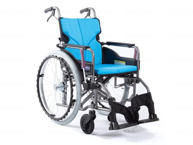 モダンAstyle 背折れ自走用 KMD-A22-40-M ライトブルー(NO.83) 座幅40-前座43cm 自走式車いす
