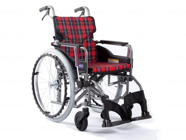 ﾓﾀﾞﾝAstyle 背折れ自走用 KMD-A22-40-M 赤ﾁｪｯｸ(A10) 座幅40-前座43cm