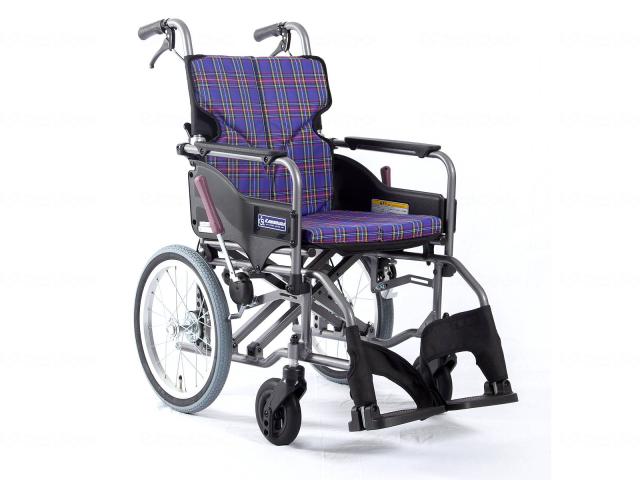 ﾓﾀﾞﾝAstyle 背折れ介助用 KMD-A16-40-SH 紫ﾁｪｯｸ(A11) 座幅40-前座47cm