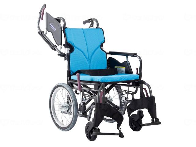 モダンＢｓｔｙｌｅ　介助用　１６インチ中・高床　ライトブルー（ＮＯ．８３）　座幅４０−前座４３ｃｍ