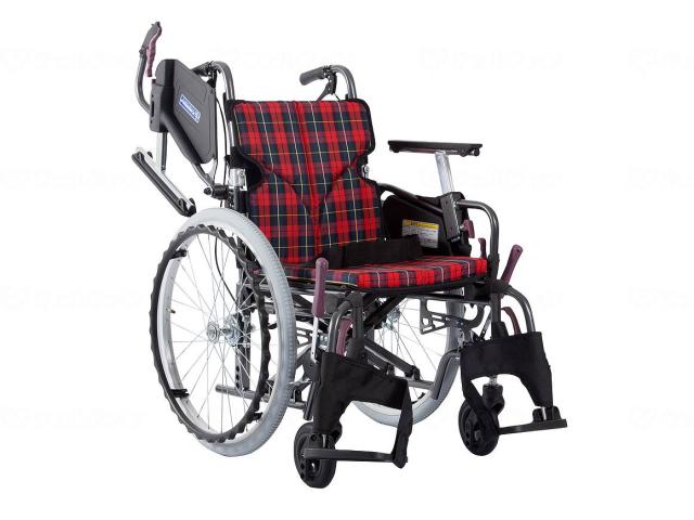 モダンCstyle 介助用 16インチ中・高床/紫チェック(A11)/座幅40-前座47cm/業務用/新品/送料別途見積 モダンＣｓｔｙｌｅ 介助用 １６インチ中・高床 紫チェック（Ａ１１