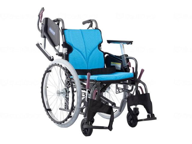 モダンＣｓｔｙｌｅ　自走用　２２インチ中・高床　ライトブルー（ＮＯ．８３）　座幅４０−前座４３ｃｍ