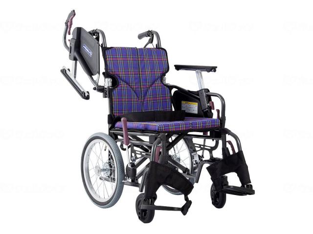 ﾓﾀﾞﾝCstyle 介助用 16ｲﾝﾁ中・高床 紫ﾁｪｯｸ(A11) 座幅38-前座45cm