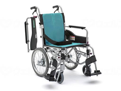 車いす　ステイヤー（介助用）　　　　 SY16-40SB(ミント) 25-4704-00 1入り カワムラサイクル STAYER 標準車いす 介助用 フジレザー 40&frasl;43cm 調整