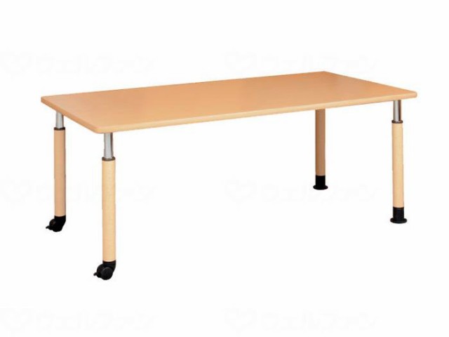 昇降式ﾃｰﾌﾞﾙ 4Rﾀｲﾌﾟ ｷｬｽﾀｰ付き 角型 ﾅﾁｭﾗﾙ 180×90(cm)