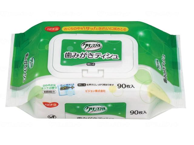 クリンスマイル　歯みがきティシュ　９０枚入り　ケース　−