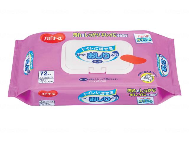 :) ページ ﾊﾋﾞﾅｰｽﾄｲﾚに流せるﾊﾟｯとおしりふき72枚入/ｹｰｽ/-