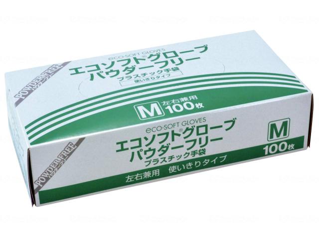 エコソフトグローブパウダーフリー１００枚入　ケース　Ｍ