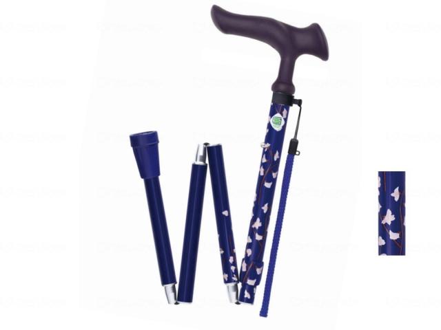 かるがもファム２　折畳　小花ネイビー　−