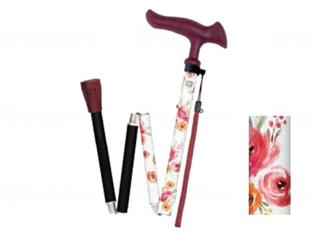 かるがもファム２　折畳　花柄ホワイト　−