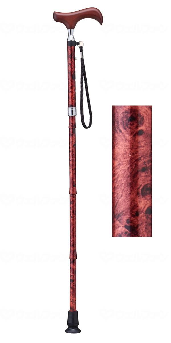 愛杖Ｅシリーズ　折りたたみタイプ　ブラウンモクメ　−