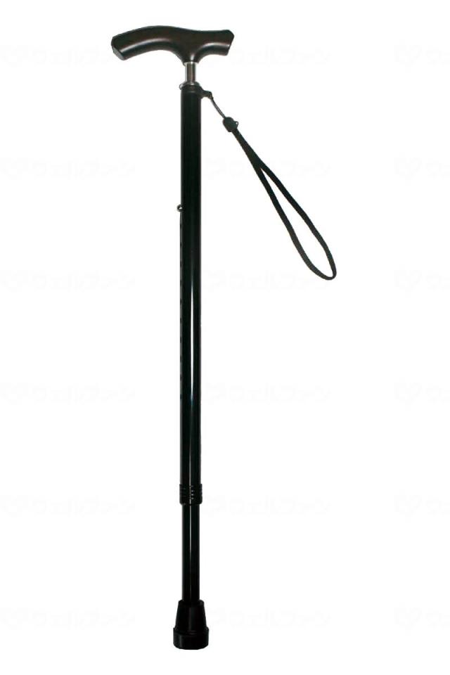 スリムネック伸縮杖　ベーシックタイプ　ブラック　−