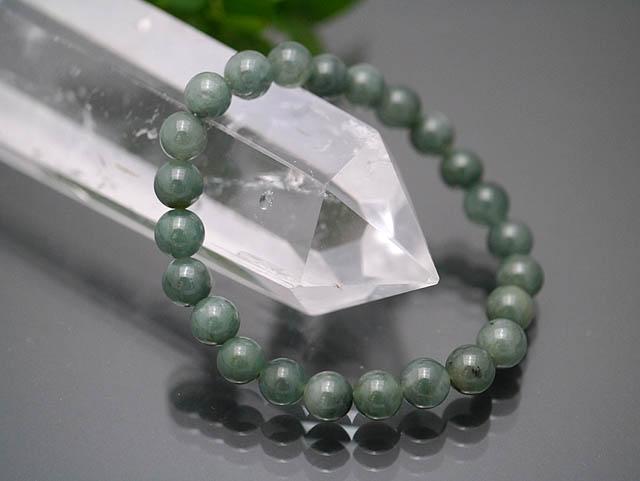 ミャンマー産 A貨 天然本翡翠（ジェダイト)濃色 8mm ブレスレット/天然石（ポスト投函配送選択可能です）