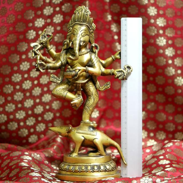 インドの神様ガネーシャの置物 真鍮製の大きなガネーシャです もちろん