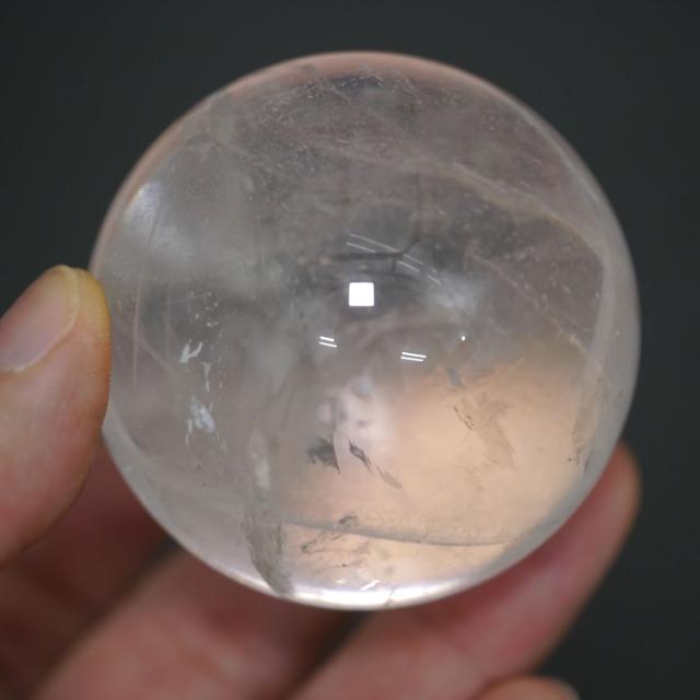 大玉天然本水晶 レインボー水晶丸玉 一点物 約53.1mm 約210.5g