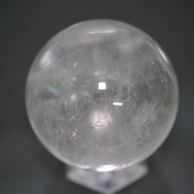 大玉天然本水晶 レインボー水晶丸玉 一点物 約53.1mm 約210.5g 台座は付属しません 天然石・置物