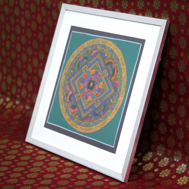 チベット密教 カーラーチャクラ（時輪）タントラ曼荼羅 絵画額付き