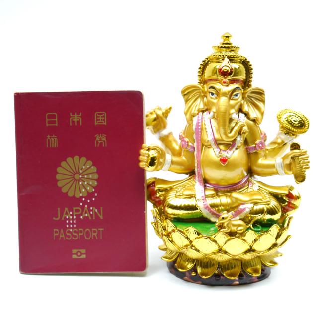 インドの神様ガネーシャの置物 カラフルバージョン44BIGサイズ