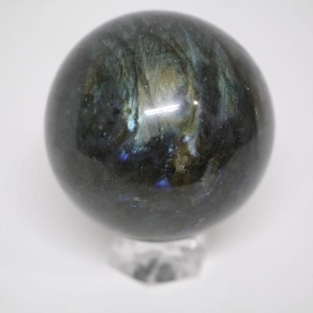 大玉ラブラドライト丸玉 約70.5mm 約492g 天然石・置物 台座は付属しません 10006806_1