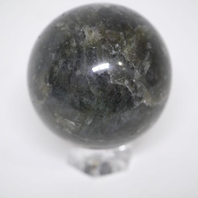 大玉ラブラドライト丸玉 一点物 約65.2mm 約400g 台座は付属しません 天然石・置物_2