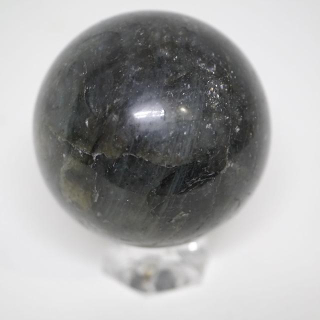 大玉ラブラドライト丸玉 一点物 約65.2mm 約400g 台座は付属しません 天然石・置物_3