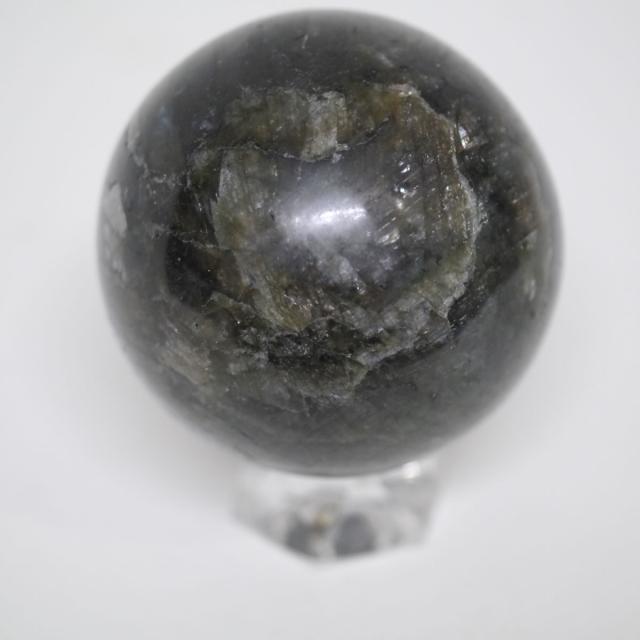 大玉ラブラドライト丸玉 一点物 約65.2mm 約400g 台座は付属しません 天然石・置物_5