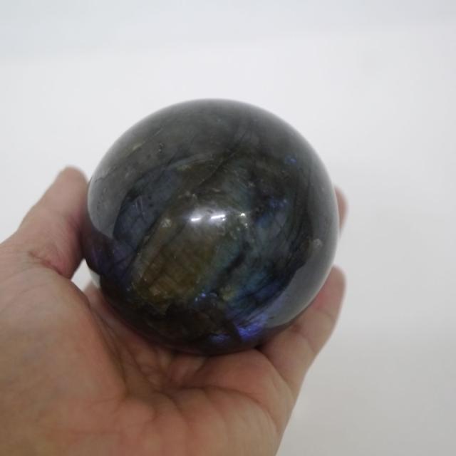 大玉ラブラドライト丸玉 一点物 約70.2mm 約483g 台座は付属しません 天然石・置物_8