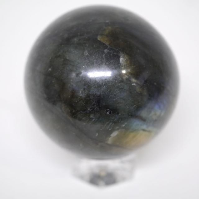 大玉ラブラドライト丸玉 一点物 約70.2mm 約483g 台座は付属しません 天然石・置物_5