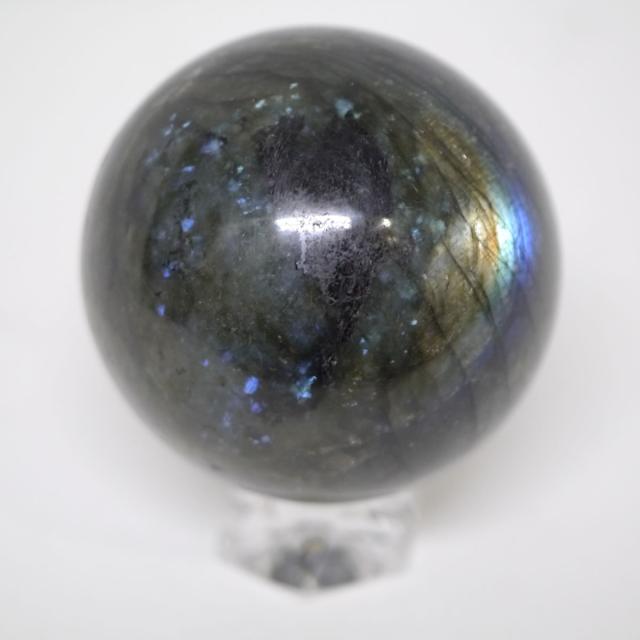 大玉ラブラドライト丸玉 一点物 約70.2mm 約483g 台座は付属しません 天然石・置物_7