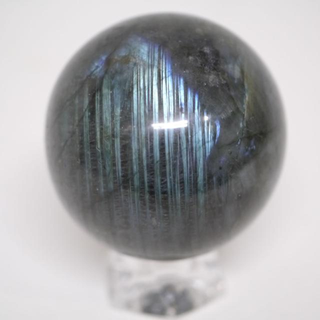 大玉ラブラドライト丸玉 一点物 約59.8mm 約295g 台座は付属しません