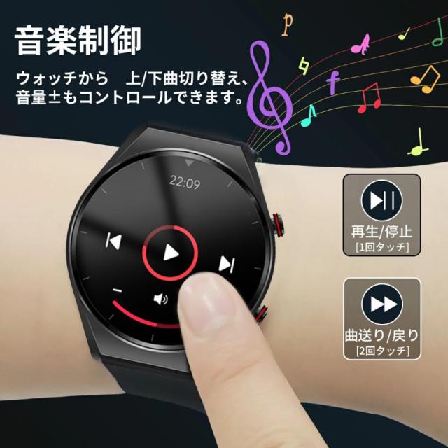 スマートウォッチ 皮膚温監視 血圧 血糖 スッキリ操作 心拍数 心電図計 血中酸素 歩数計 睡眠管理 誕生日 プレゼント_5